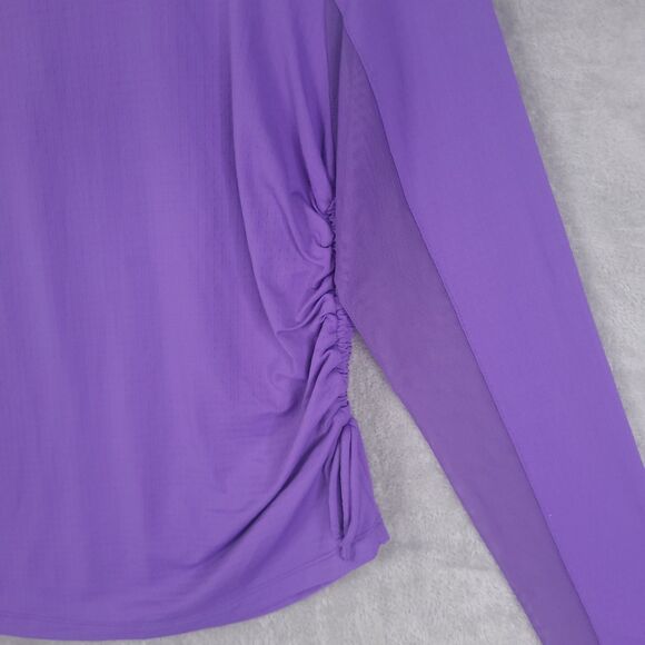 IBKUL Golf Tennis Top Shirt Womens XL Purple Long Sleeve 1/4 Zip UPF 50 Rushed - Picture 10 of 13